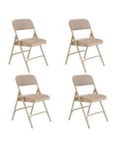 NPS 2200 Series Fabric Double Hinge Folding Chair, 4-Pack (Shown in Beige)