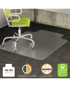 deflect-o DuraMat Low Pile Carpet 45" W x 53" L with Lip, Beveled Edge Chair Mat CM13233