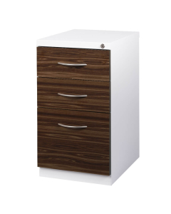 Hirsh 3-Drawer Box/Box/File Wood Front Pedestal, White