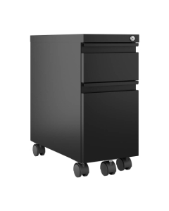 Hirsh 2-Drawer Box/File Mobile Zip Pedestal, Black