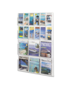 Safco Reveal 45" H 18-Compartment Clear Literature Display