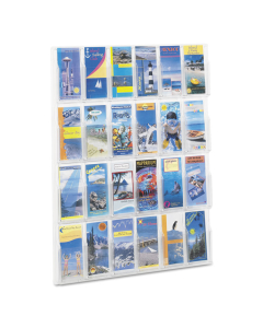Safco Reveal 41" H 24-Compartment Clear Literature Display