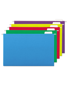 Universal One 1/5 Tab Legal Hanging File Folder, Assorted Colors, 25/Box