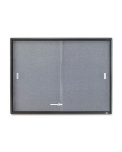Quartet 2364S Indoor 2 Sliding Door 4 ft. x 3 ft. Graphite Frame Enclosed Fabric Bulletin Board