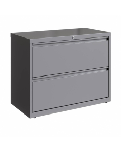 Hirsh HL10000 Series 2-Drawer 36" Wide Full-Width Pull Lateral File Cabinet, Arctic Silver