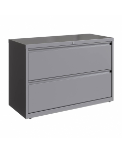Hirsh HL10000 Series 2-Drawer 42" Wide Full-Width Pull Lateral File Cabinet, Arctic Silver