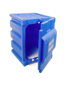 Justrite 24080 Countertop Corrosive & Acid Chemical Storage Cabinet, Two 4 Liter Bottles, Blue