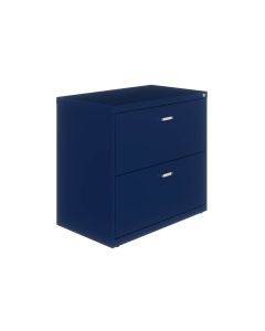 Hirsh SOHO 2-Drawer 30" Wide Two-Tone Pull Lateral File Cabinet, Letter, Navy