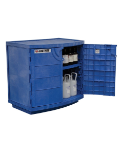 Just-Rite Corrosives Acids Polyethylene Safety Cabinet, Thirty-Six 2-1/2 Liter Bottles, Blue
