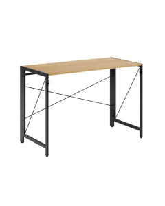 Hirsh 43" W x 30" D Folding Home Office Table, Black/Teak
