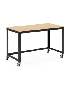 Hirsh 48" W x 24" D Wood Top Mobile Utility Table, Black