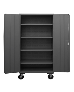 Durham Steel 24" D x 80" H 4-Shelf 14-Gauge Mobile Storage Cabinets, 2800 to 3600 lbs Load