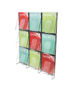 Deflect-o Stand Tall 35" H 9-Compartment Wall-Mount Literature Display