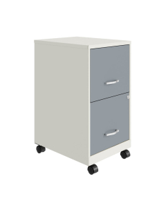 Hirsh SOHO 2-Drawer 18" Deep Smart Vertical File Cabinet With Casters, White/Platinum