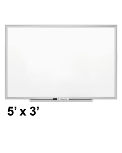 Quartet Premium DuraMax 5' x 3' Silver Frame Porcelain Magnetic Whiteboard