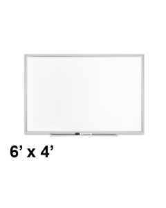 Quartet 2547 Premium DuraMax 6 ft. x 4 ft. Silver Aluminum Frame Porcelain Magnetic Whiteboard
