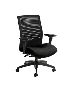Global Loover 2662-8 Mesh-Back Fabric Mid-Back Executive Office Chair (Shown in Black)