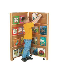 Jonti-Craft 2-Section Mobile Library Classroom Bookcase