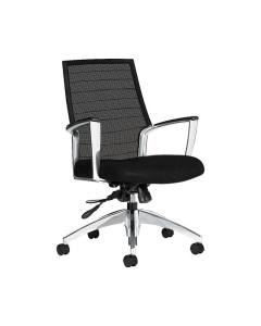 Global Accord 2677-4 Mesh Mid-Back Executive Office Chair with Arms (Shown in Black)