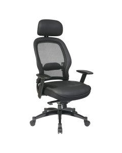 Office Star Professional Mesh-Back Leather High-Back Executive Office Chair (Model 27008)