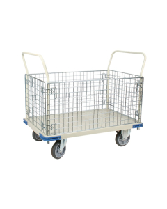 Wesco Wire Caged 1100 lb Load 30" x 48" Steel Platform Cart 270461
