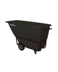 Wesco 1S1250B 1250 lb Load Poly Tilt Cart Dump Truck, Black