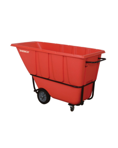 Wesco 1S1250R 1250 lb Load Poly Tilt Cart Dump Truck, Red