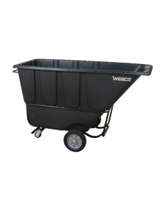 Wesco 1FL1250B 1250 lb Load Fork Liftable Poly Tilt Cart, Black