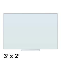 U Brands 3' x 2' Floating White Frosted Glass Whiteboard