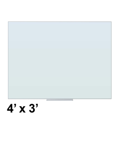 U Brands 4' x 3' White Frosted Glass Whiteboard