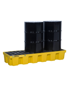 Just-Rite Ecopolyblend 3-Drum 73" W x 25" L Spill Control Pallet, 75 Gallons, Yellow