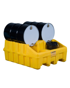 Just-Rite 28666 Drum Management Base Module with Dispensing Well and Fork Channels, Yellow