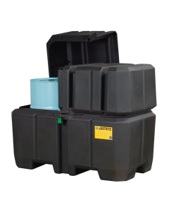 Just-Rite Ecopolyblend 28683 2-Drum Collection Center with Dual Covers and Forklift Channels