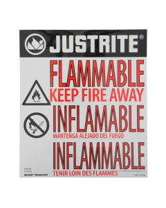Just-Rite Haz-Alert 29002 Flammable Large Warning Label for Safety Cabinet