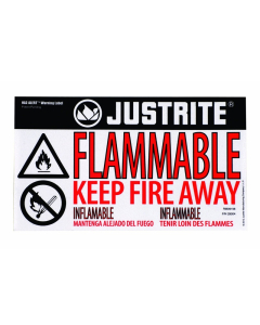 Just-Rite Haz-Alert 29004 Flammable Small Warning Label for Safety Cabinet