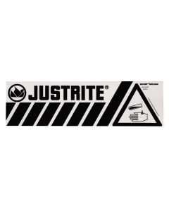 Justrite Haz-Alert 29009 Acid Small Safety Band Label for Bottom of Storage Cabinet