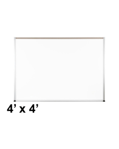 Best-Rite 2H2ND-M ABC Trim 4 ft. x 4 ft. Porcelain Magnetic Whiteboard with Maprail