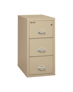 FireKing 3-Drawer 31" Deep 1-Hour Rated Fireproof File Cabinet, Letter - Shown in Parchment