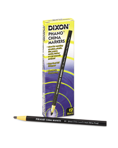 Dixon Thin Lead China Marker, Black, 12-Pack