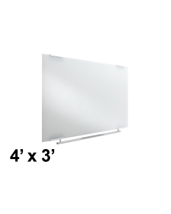 Iceberg Clarity 4' x 3' Aluminum Trim White Glass Whiteboard
