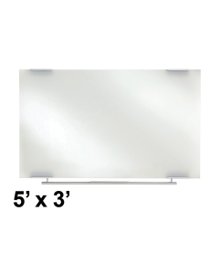 Iceberg Clarity 5' x 3' Aluminum Trim White Glass Whiteboard