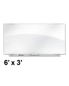 Iceberg Clarity 6' x 3' Aluminum Trim White Glass Whiteboard