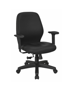 Office Star Fabric Synchro Tilt Mid-Back Office Chair, Black