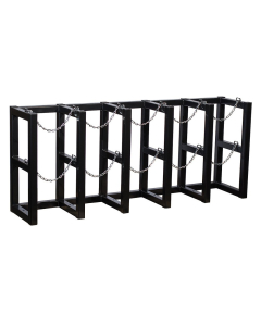 Justrite 5-Wide Cylinder Barricade Storage Racks (Shown with 5 cylinder capacity)