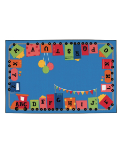 Carpets for Kids Alphabet Fun Train Rectangle Classroom Rug