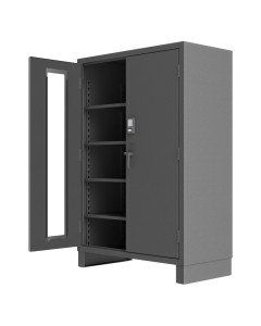 Durham Steel 14-Gauge Electronic Lock Storage Cabinets, Assembled (Shown with one windowed door, one solid door)