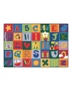 Carpets for Kids Toddler Alphabet Blocks Rectangle Classroom Rug, Primary