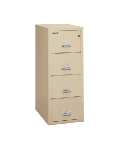FireKing 4-Drawer 31" Deep 1-Hour Rated Fireproof File Cabinet, Letter - Shown in Parchment