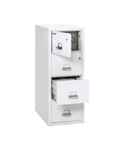 FireKing Safe-In-A-File 4-Drawer 31" Deep 1-Hour Rated Fireproof File Cabinet, Legal (Shown in Arctic White)