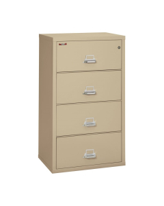 FireKing 4-Drawer 31" Wide 1-Hour Rated Lateral Fireproof File Cabinet - Shown in Parchment